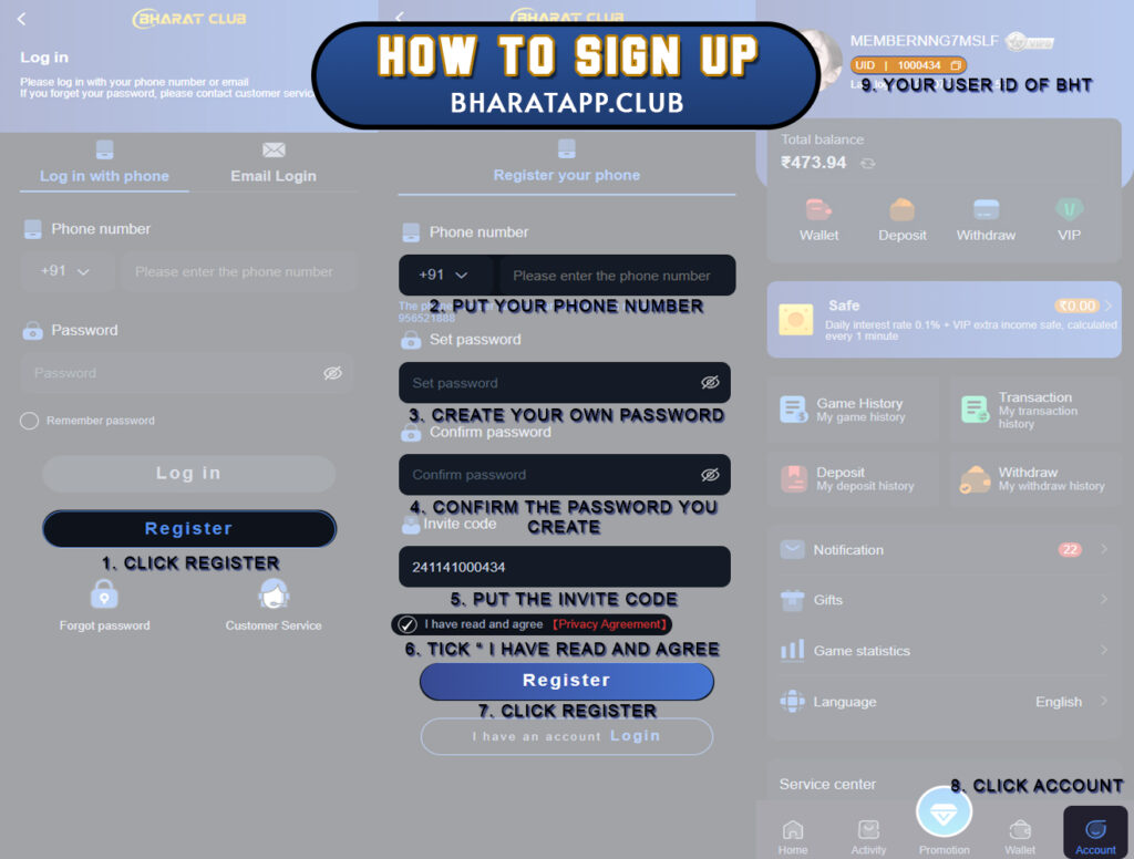 bht club how to sign up